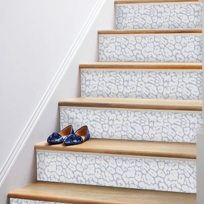 Animal Print Peel & Stick Wallpaper White/Light Blue - Opalhouse™: Removable, Bohemian Leopard Spot, Vinyl, 27.5 Sq Ft 3 Animal Print Peel & Stick Wallpaper White/Light Blue - Opalhouse™: Removable, Bohemian Leopard Spot, Vinyl, 27.5 Sq Ft - Image 3