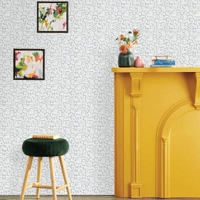 Animal Print Peel & Stick Wallpaper White/Light Blue - Opalhouse™: Removable, Bohemian Leopard Spot, Vinyl, 27.5 Sq Ft 2 Animal Print Peel & Stick Wallpaper White/Light Blue - Opalhouse™: Removable, Bohemian Leopard Spot, Vinyl, 27.5 Sq Ft - Image 2