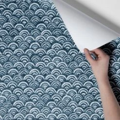 Rainbow Scallops Peel & Stick Wallpaper Blue/White - Opalhouse™: Removable, Temporary, Vinyl, Kitchen Decor -Opalhouse Sales Store GUEST 3af62757 ea00 4808 8f1a 615ed0efa509