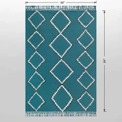 5' X 7' Soft Moroccan Tapestry With Double Knot Fringe Woven Outdoor Rug Teal - Opalhouse™ 7 5' X 7' Soft Moroccan Tapestry With Double Knot Fringe Woven Outdoor Rug Teal - Opalhouse™ -Opalhouse Sales Store GUEST 59e527ba 7512 4b3c 92ea 0b2f51cfc486