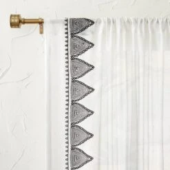 1pc Light Filtering Diamond Border Window Curtain Panel White - Opalhouse™ Designed With Jungalow™ -Opalhouse Sales Store GUEST 7192bb6b 2dca 4ad8 a530 ba36b505b13d
