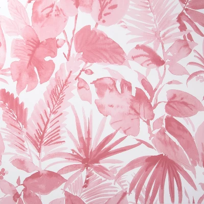 Tropical Leaves Peel & Stick Wallpaper Pink - Opalhouse™: Removable Vinyl, Botanical Leaf Pattern, Self-Adhesive, 27.5 Sq Ft Coverage 2 Tropical Leaves Peel & Stick Wallpaper Pink - Opalhouse™: Removable Vinyl, Botanical Leaf Pattern, Self-Adhesive, 27.5 Sq Ft Coverage - Image 2
