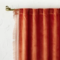 1pc Light Filtering Velvet Macrame Trim Window Curtain Panel Burnt Orange - Opalhouse™ Designed With Jungalow™ 7 1pc Light Filtering Velvet Macrame Trim Window Curtain Panel Burnt Orange - Opalhouse™ Designed With Jungalow™ -Opalhouse Sales Store GUEST 9bfd56a0 ad5c 4df0 98b1 851ec6623ce3