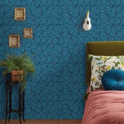 Layered Leaves Peel & Stick Wallpaper Blue - Opalhouse™: Removable, Self-Adhesive, Bohemian Botanical Decor -Opalhouse Sales Store GUEST 9fed2ca1 f250 427c a421 af2014a7c945