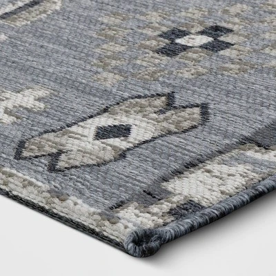 7'x10' Tapestry Rectangular Woven Outdoor Area Rug Gray - Opalhouse™ 2 7'x10' Tapestry Rectangular Woven Outdoor Area Rug Gray - Opalhouse™ - Image 2