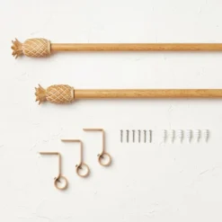 Pineapple Faux Wood Curtain Rod Natural Wood - Opalhouse™ Designed With Jungalow™ -Opalhouse Sales Store GUEST b565e685 bbc8 405f abbe 297780442d88