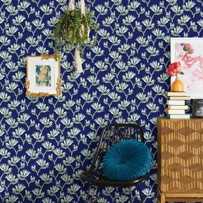 Bird Of Paradise Peel & Stick Wallpaper Blue - Opalhouse™: Removable Botanical Vinyl, Repositionable, Washable 2 Bird Of Paradise Peel & Stick Wallpaper Blue - Opalhouse™: Removable Botanical Vinyl, Repositionable, Washable - Image 2