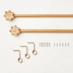 Flower Faux Wood Curtain Rod Natural Wood - Opalhouse™ Designed With Jungalow™ -Opalhouse Sales Store GUEST f708ce89 3ca5 424d 80e2 a01cb7dd58aa