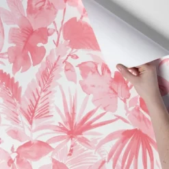 Tropical Leaves Peel & Stick Wallpaper Pink - Opalhouse™: Removable Vinyl, Botanical Leaf Pattern, Self-Adhesive, 27.5 Sq Ft Coverage 6 Tropical Leaves Peel & Stick Wallpaper Pink - Opalhouse™: Removable Vinyl, Botanical Leaf Pattern, Self-Adhesive, 27.5 Sq Ft Coverage -Opalhouse Sales Store GUEST fbbbe7d5 bb9f 474c 99c7 19c91df8bec7